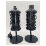 2  Metal Tabletop Tiki Torches