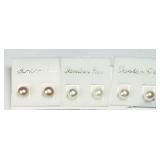 3 Pairs Freshwater Pearl Studs