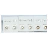 3 Pairs Freshwater Pearl Studs