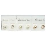 3 Pairs Freshwater Pearl Studs