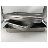 3 Rectangular Stainless Steel Steam Pans