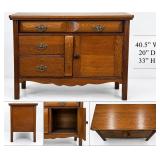 Antique Oak Washstand Cabinet w/ Drawers