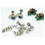 3 Pairs of VTG Screw-on Earrings