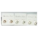 3 Pairs Freshwater Pearl Studs