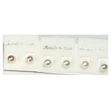 3 Pairs Freshwater Pearl Studs