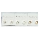 3 Pairs Freshwater Pearl Studs