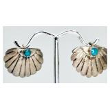 Sterling Silver VTG Turquoise Screw-on Earrings
