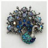 Beautiful 'Weiss' Peacock Pin