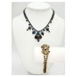 2 VTG Rhinestone Necklace & Bracelet