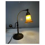 Vintage Amber Glass Gooseneck Table Lamp