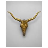 Brass Longhorn Bull Skull Wall Decor