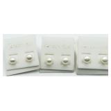 3 Pairs Freshwater Pearl Studs