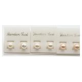 3 Pairs Freshwater Pearl Studs