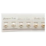 3 Pairs Freshwater Pearl Studs