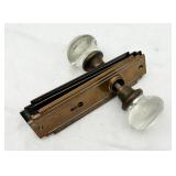 Antique Mortise Lock Set w/ Glass Handles