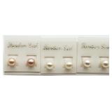 3 Pairs Freshwater Pearl Studs