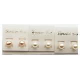 3 Pairs Freshwater Pearl Studs