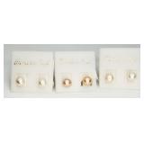 3 Freshwater Pearl Studs