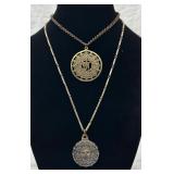 Pair of Large Unusual Pendants on Chains