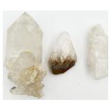 3 Clear Quartz Crystal Points