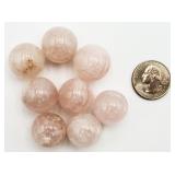 8 Large Rose Quartz Marbles