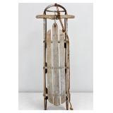 Vintage Wooden & Metal Runner Sled w/ Rope