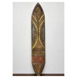 Carved Wood Tribal Style Decorative Wall Shield