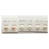 3 Pairs Freshwater Pearl Studs