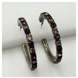 Large Fancy Hoop Pierced Earrings