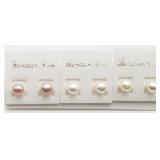 3 Pairs Freshwater Pearl Studs