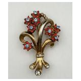 Vintage Bouquet of Flowers Pin