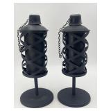 2 Metal Tabletop Tiki Torches
