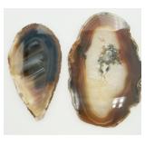 2 Polished Sliced Agate Stones