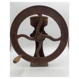 Antique Cast Iron Hand-crank Grain or Grist Mill