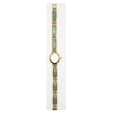 VTG Elgin Gold-tone Jade Watch