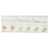 3 Pairs Freshwater Pearl Studs