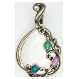 Beautiful Sterling Silver 4 Stone Pendant