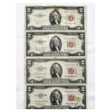 4-1953 Red Seal $2 Bills