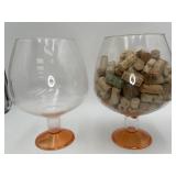 Oversized Plastic Wine Goblets w/Corks