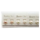 3 Pairs Freshwater Pearl Studs