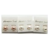3 Pairs Freshwater Pearl Studs