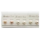 3 Pairs Freshwater Pearl Studs