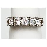 Sterling Silver White Sapphire Ring