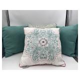 4-Boho Teal & Sage Decorative Throw Pillows
