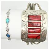 2 Silver-tone Bracelets