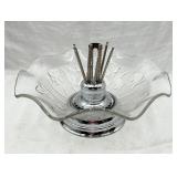 'Iris & Herringbone' Crystal Bowl Nut Set