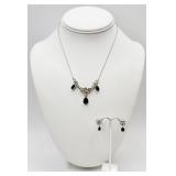Swarovski Blues Necklace & Earrings Set New in Box