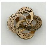 Golden Pin w/ 4 Interlocking Rings