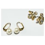 2 Gold-tone Fashion Earrings