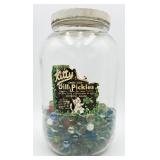 Large VTG Jar w/ 1/4 Fill of Marbles